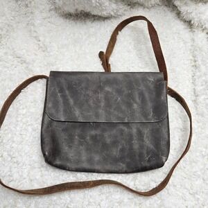 In Blue Handmade Distressed Leather Made in USA Crossbody‎